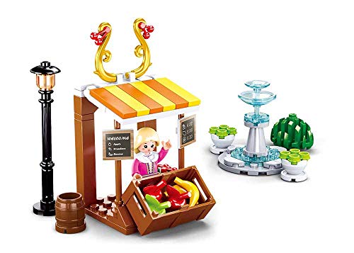Sluban Klemmbausteine SL95730, Obststand, 99 Teile, M38 B0870, Spielset, Klemmbausteine, City, mit Spielfigur, Mädchenträume, Bunt von Sluban Klemmbausteine