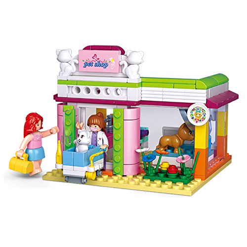 Haustier-Salon (195 Teile) [M38-B0602], Spielset, Klemmbausteine, City, mit Spielfigur, Mädchenträume, Sluban SL95372 von Sluban Klemmbausteine