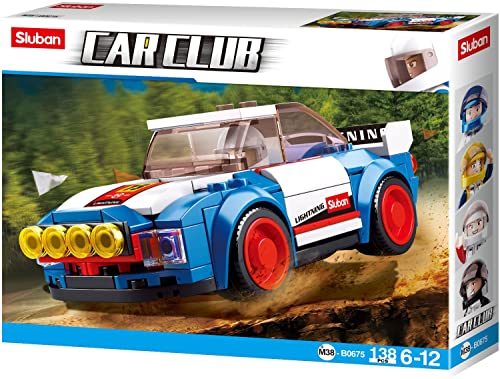 Sluban SL95536, Rallye Auto (156 Teile) [M38-B0675], Spielset, Klemmbausteine, Rennauto, mit Spielfigur, Car Club, Multi Colou von Sluban Klemmbausteine