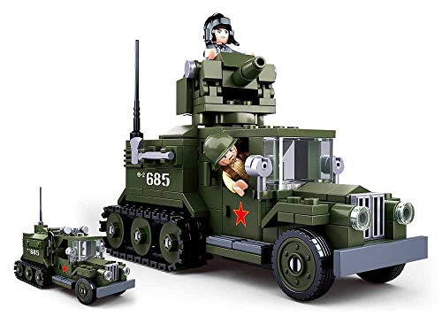 Sluban SL95556, WWII - Alliiertes Halbkettenfahrzeug [M38-B0685], Spielset, Klemmbausteine, Soldaten, mit Spielfigur, Army WWII, Multi Color von Sluban Klemmbausteine