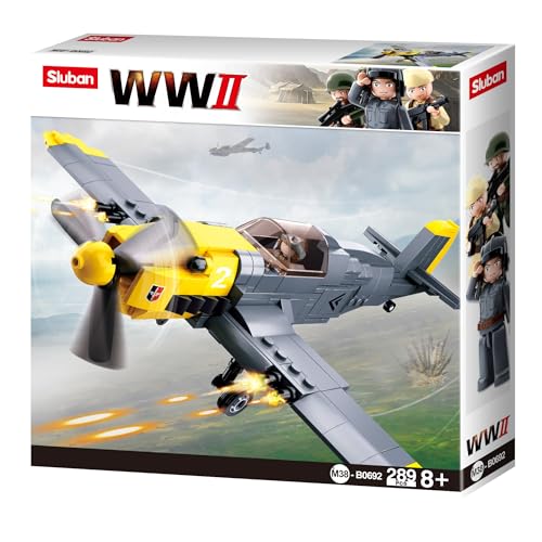 WWII - Deutscher Jagdbomber (289 Teile)[M38-B0692], Spielset, Klemmbausteine, Soldaten, mit Spielfigur, Army WWII, Sluban SL95563 von Sluban Klemmbausteine