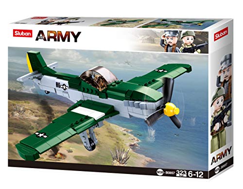 WWII - Amerikanisches Jagdflugzeug (323 Teile), Spielset, Steckbausteine, mit Spielfigur, für Kinder ab 4 Jahren WWII - Amerikanisches Jagdflugzeug (323 Teile), Spielset, Steckbausteine, mit Spielfigur, für Kinder ab 4 Jahren von Sluban Klemmbausteine