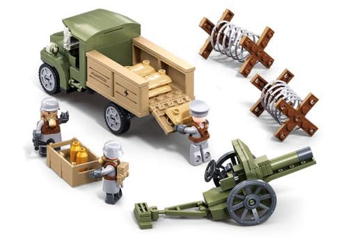 Sluban Militärisches Bauspielzeug-Set, Panzer M.38 mit Munitionstransporter, Artilleriegeschütz und Zubehör, Grün, M38-B1296 Sluban Militärisches Bauspielzeug-Set, Panzer M.38 mit Munitionstransporter, Artilleriegeschütz und Zubehör, Grün, M38-B1296 von Sluban