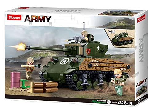 Sluban Mittelschwerer Panzer M4A3 (2-in-1 Bausatz) (715 Teile) von Sluban