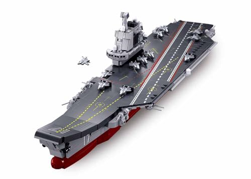 Sluban Shandong Flugzeugträger Modellbausatz, 1:700 Maßstab, 584 Teile, Marine Militärschiff von Sluban