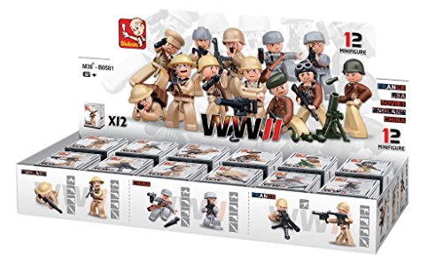 Sluban SlubanM38-B0581 WW II Minifigur Showcase in Full Display (12-teilig) von Sluban