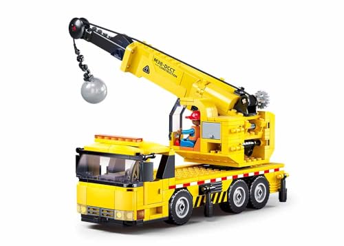 Sluban Town Baukran-Set, 293 Teile, Baufahrzeug mit Winde, Spielzeug für 6-12 Jahre, M38-B1195 Sluban Town Baukran-Set, 293 Teile, Baufahrzeug mit Winde, Spielzeug für 6-12 Jahre, M38-B1195 von Sluban