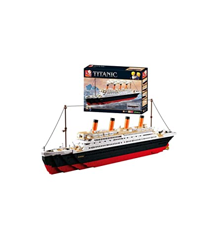 Sluban Klemmbausteine SL95337, Großer Bausatz (1012 Teile) [M38-B0577], Spielset, Klemmbausteine, Schifffahrt, mit Spielfigur, Titanic, Mehrfarbig, M von Sluban