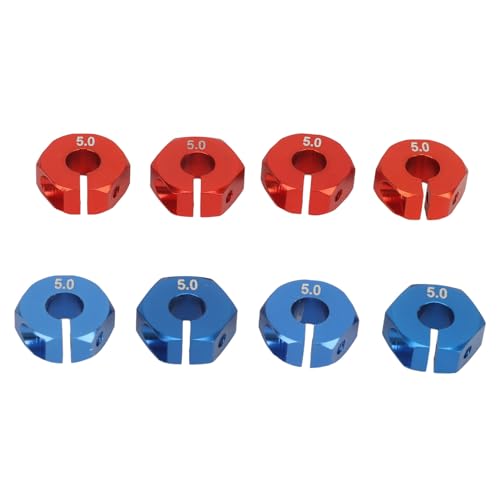 Sluffs 8PCS RC Wheel Hex Aluminum Alloy 12mm Wheel Drive Hex Hub Adapter with Pins for Redcat 1/10 RC Model Car Upgrade Parts Red and Blue (5mm) von Sluffs