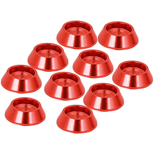 Sluffs Aluminum Alloy Screw Shim Upgrade Spare Parts for MN90 MN99 MN91 FJ45 RC Car [Set of 10] Red Blue Black (Red) von Sluffs