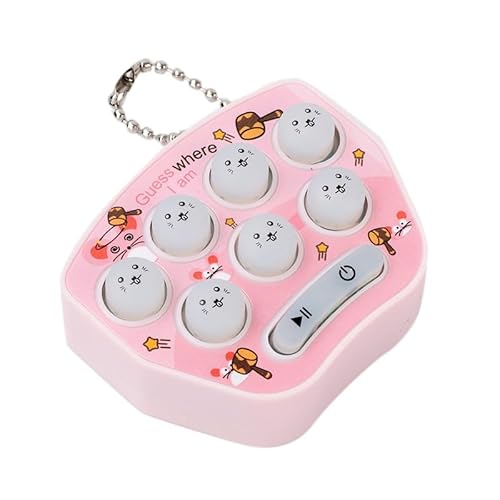 Sluffs Mini-Hamster-Memory-Spiel-Spielzeug, Hamster-Knopf-Spielzeug, Schlüsselanhänger, Elektronische Hamster-Knopf-Spielmaschine Zum Stressabbau(Rosa) von Sluffs
