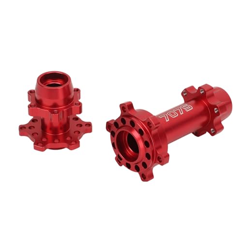Sluffs RC Motorcycle Wheel Hex Hubs Aluminum Front Rear Wheel Hex Hub for LOSI 1/4 Promoto MX Electric Motorcycle Modification Upgrade (Red) von Sluffs