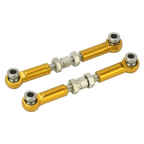 Sluffs RC Steering link MJX 14210 14209 16208 16209 1/14 with 2PCS servo Rod arm Aluminum Alloy RC car Accessories (Gold) von Sluffs