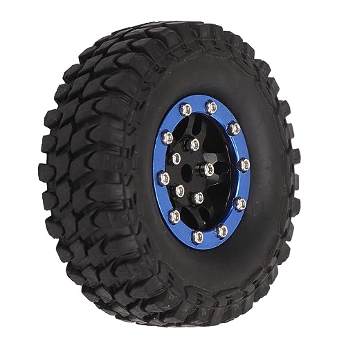 Sluffs Tires Soft Rubber RC Tire Rubber Wear Resistant Stable Flexible Replacement Spare for SCX24 RC Car Accessories (Black Blue) von Sluffs