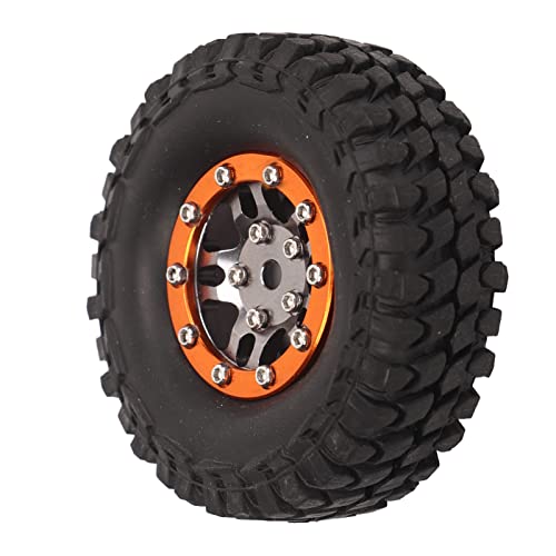 Sluffs Tires Soft Rubber RC Tire Rubber Wear Resistant Stable Flexible Replacement Spare for SCX24 RC Car Accessories (Orange Grey) von Sluffs