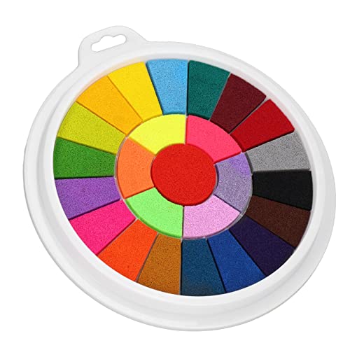 Washable Toddlers Ink Pad, 25 Colors Strong Coloring Power Stamp Arts Crafts Finger Paint Ink Pad Printing Stamping for DIY Handicrafts Card Making von Sluffs