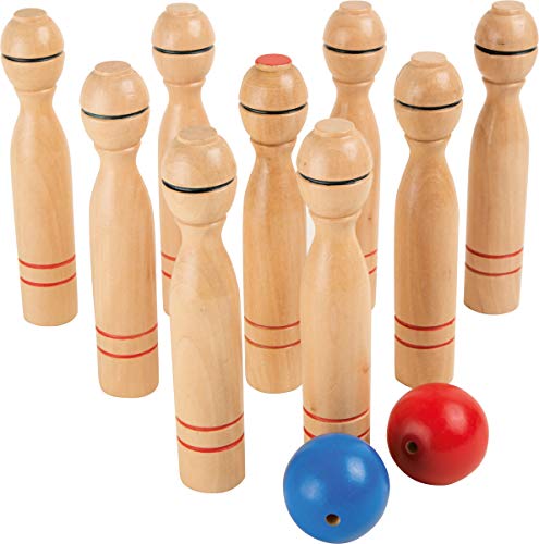 small foot Kegelspiel aus Holz, Kegel ca. 16 cm hoch, Kinder Indoor-und Outdoor-Spiel, ab 3 Jahren, 1052 von Small Foot