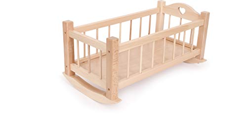 small foot Puppenwiege aus Naturholz, für Puppen bis 45 cm, Puppenzubehör für Kinder ab 3 Jahren, 1158, Klein small foot Puppenwiege aus Naturholz, für Puppen bis 45 cm, Puppenzubehör für Kinder ab 3 Jahren, 1158, Klein von Small Foot