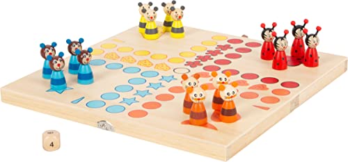 Small Foot Ludo Tiere aus Holz, Gesellschaftsspiel für Groß und Klein, mit Tierchen-Spielfiguren, ab 4 Jahren, 7358 Toys von Small Foot