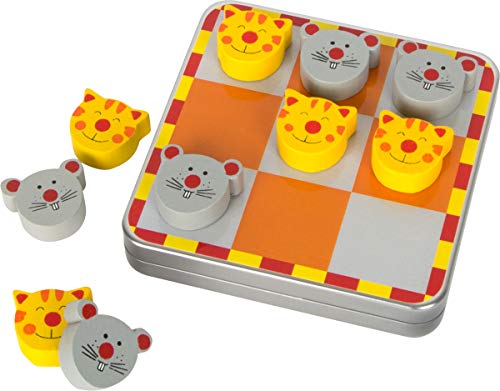 small foot Tic Tac Toe Katz und Maus, in Metalldose, mit magnetischen Spielsteinen aus Holz, ab 5 Jahren, 2404 von Small Foot Design