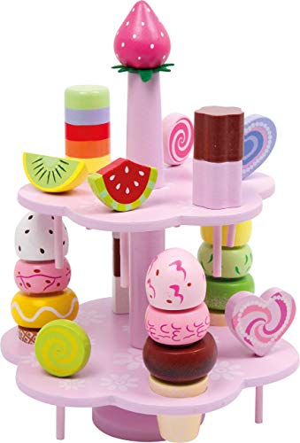 Small Foot Etagere Süßigkeiten aus Holz, Zubehör für Kaufmannsladen und Kinderküche, für Kinder ab 3 Jahren, 3312, Mehrfarbig von Small Foot
