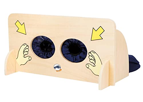 small foot Sinnesspiel Fühlwand aus Holz, Lernspiel zum Erfühlen von Gegenständen, ab 3 Jahren, 6570 von Small Foot