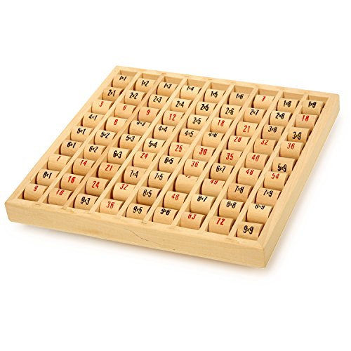 small foot Multiplizier-Tabelle aus Holz, Lernspiel zum Erlernen des kleinen 1x1, für Kinder ab 6 Jahren, 11059 Spielzeug, Mehrfarbig von Small Foot