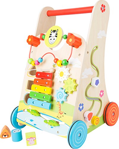 Small Foot Lauflernwagen Blumenwiese, Holz mit vielseitigem Spielspaß für Kinder ab 2 Jahren 10606, Bunt von Small Foot