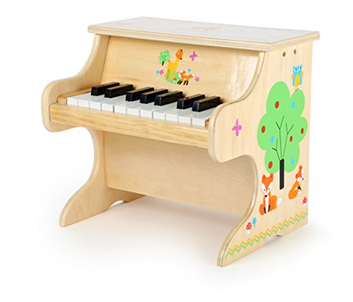 Small Foot Klavier Kleiner Fuchs aus Holz, Kinderinstrument mit Einer Tonleiter für erste Musikerfahrungen, 10724, beige von Small Foot