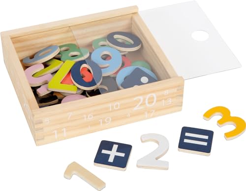 small foot Magnet Holzkiste aus Holz, mit 40 Teilen zum Rechnen und Zahlen Lernen, für Kinder ab 3 Jahren, 10731, Groß von Small Foot