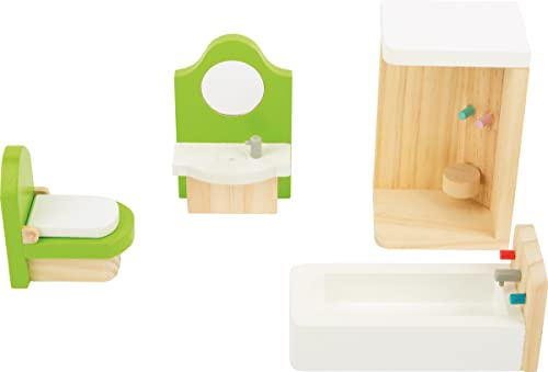 small foot Puppenhausmöbel Badezimmer aus Holz, passend für Biegepuppen, Ergänzung für das Puppenhaus, Art.-Nr. 10872, Klein von Small Foot