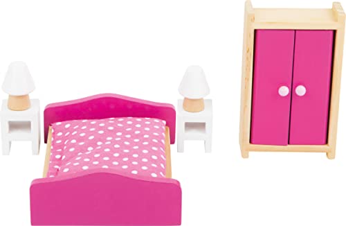 Small Foot Puppenmöbel aus hochwertigem Vollholz für das Schlafzimmer im Puppenhaus, ab 3 Jahren, 10874 von Small Foot