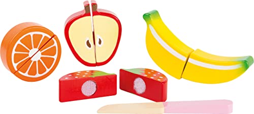 small foot Schneide Obst-Set aus Holz, Kinderküche und Kaufmannsladen-Zubehör, für Kinder ab 3 Jahren, Essen 10892, S von Small Foot