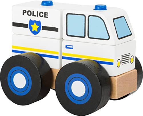 Small Foot 11072 Konstruktionsfahrzeug Holz, Polizeiwagen, FSC 100%-Zertifiziert von Small Foot