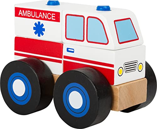 small foot 11074 Konstruktionsfahrzeug Krankenwagen aus Holz, FSC 100%-Zertifiziert von Small Foot