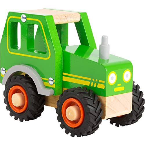 small foot Traktor aus 100% FSC-zertifizierten Holz und mit großen gummierten Reifen, ab 18 Monate, 11078, grün von Small Foot