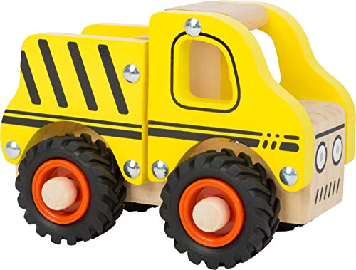 small foot Baufahrzeug aus Holz, mit Ladefläche und gummierten Rädern, für Kinder ab 18 Monaten, 11096 von Small Foot