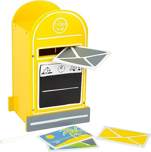 Small Foot Briefkasten aus Holz, inkl. Postkarten und Kreide, Rollenspielzeug für Kinder ab 3 Jahren, 11188 Spielzeug, Mehrfarbig von Small Foot