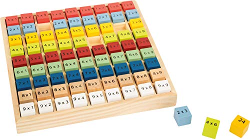 small foot 10841 Kunterbuntes 1x1 "Educate" aus Holz, mit 81 Zahlenwürfeln zum lernen des kleinen 1x1, ab 6 Jahren von Small Foot