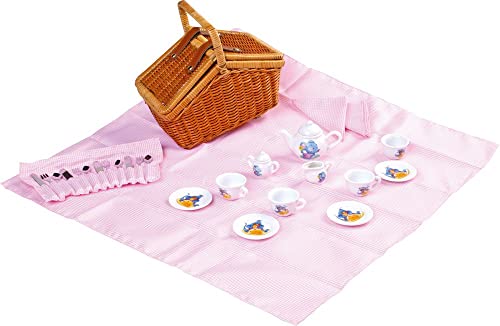 small foot Picknickkorb Romantik aus beflochtenem Holz, Inklusive Geschirr-Set, ab 3 Jahren, Art.-Nr. 5300 von Small Foot