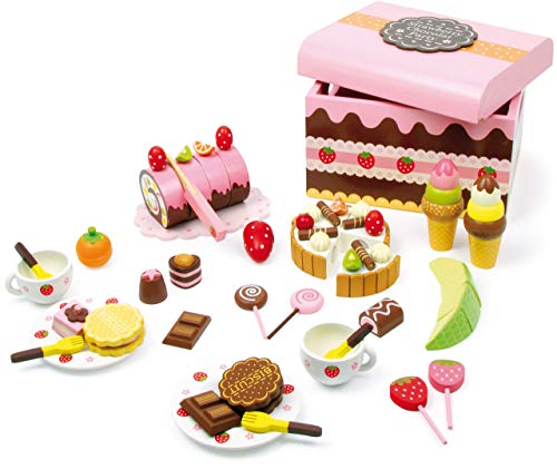 small Foot Süßigkeitenkiste aus Holz, Zubehör für Kaufladen und Kinderküche mit Süßigkeiten, 2847 von Small Foot