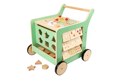 small foot Lauflernwagen "Move it!", aus 100% FSC®-Zertifiziertem Holz, Motorikspielzeug und Lauflernhilfe, 10947 von Small Foot