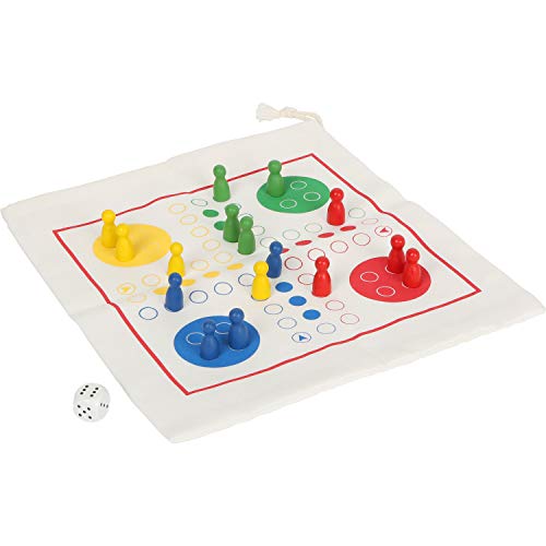 Small Foot Ludo Holz, FSC 100%-Zertifiziert, Brettspiel für Reisen, im praktischen Beutel, ab 3 Jahren, 12022 Spielzeug, Mehrfarbig von Small Foot