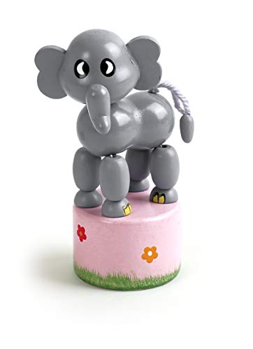 Small Foot 11136 Drückfigur Elefant aus Holz, FSC 100%-Zertifiziert, Mitgebsel von Small Foot
