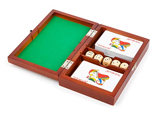 small foot Spielbox Karten und Würfel, Spielset mit 2 Kartenspielen und fünf Würfeln, mit Aufbewahrungsbox, 11363 von Small Foot