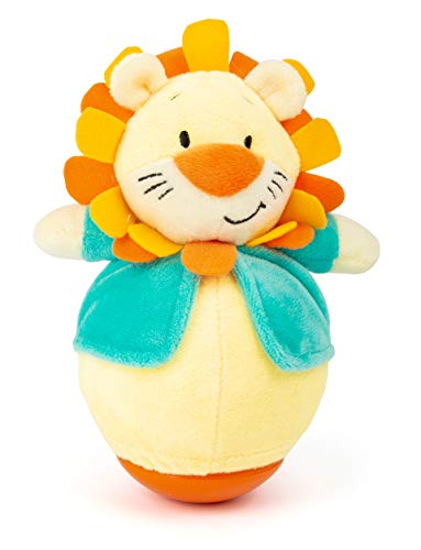 Small Foot Roly Poly Löwe, Stehauffigur aus Plüsch zum Greifen und Fühlen, Lernspielzeug für Baby und Kleinkind, 11426 von Small Foot