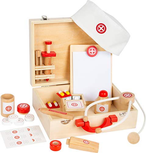 Small Foot Arztkoffer Naturholz, Arzt-Spielset, mit vielen Zubehörteilen, Rollenspiel ab 3 Jahren, 11695, Braun Small Foot Arztkoffer Naturholz, Arzt-Spielset, mit vielen Zubehörteilen, Rollenspiel ab 3 Jahren, 11695, Braun von Small Foot