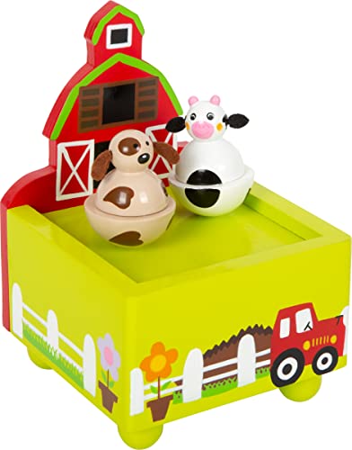 Small Foot 11715 Spieluhr Bauernhof, aus Holz mit fröhlichen Tiermotiven, ab 3 Jahren Toys von Small Foot