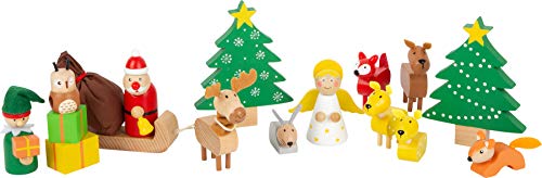 small foot Spielset Waldweihnacht der Tiere aus Holz, mit weihnachtlichen Spielfiguren, für Kinder ab 3 Jahren, 11749 von Small Foot