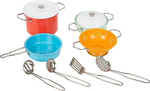Small Foot Kochgeschirr-Set mit Zubehör aus Metall, für die Spielküche, Rollenspielzeug für Kinder ab 3 Jahren, Mehrfarbig Small Foot Kochgeschirr-Set mit Zubehör aus Metall, für die Spielküche, Rollenspielzeug für Kinder ab 3 Jahren, Mehrfarbig von Small Foot